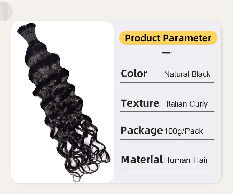 Achieve natural, curly hair with our Italian curly style bulk hair extensions made from real hair
